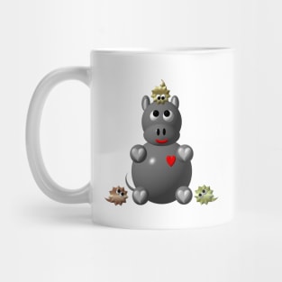 Cute Hippo with Hamsters Mug